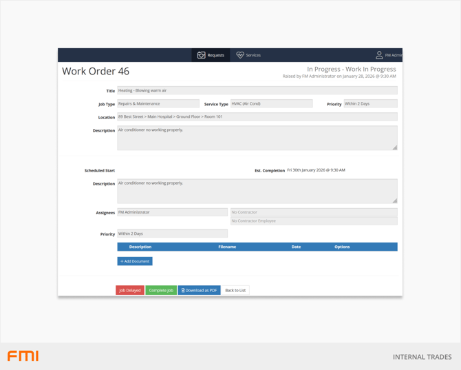 Work Order (Smarter Services)