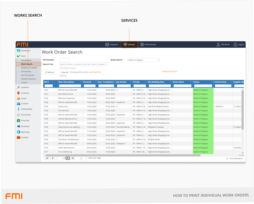 How to Print Individual Work Orders